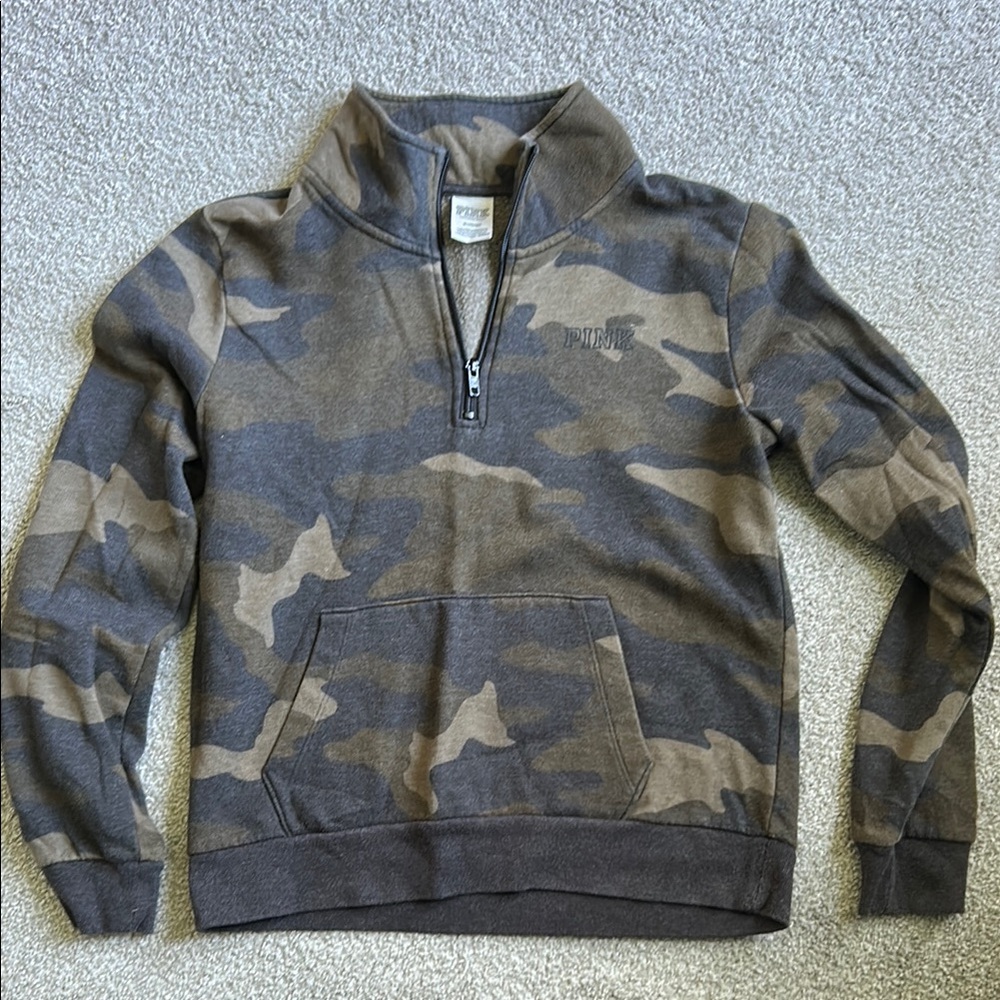 PINK Victoria's Secret Camo Quarter-Zip Sweater for Men